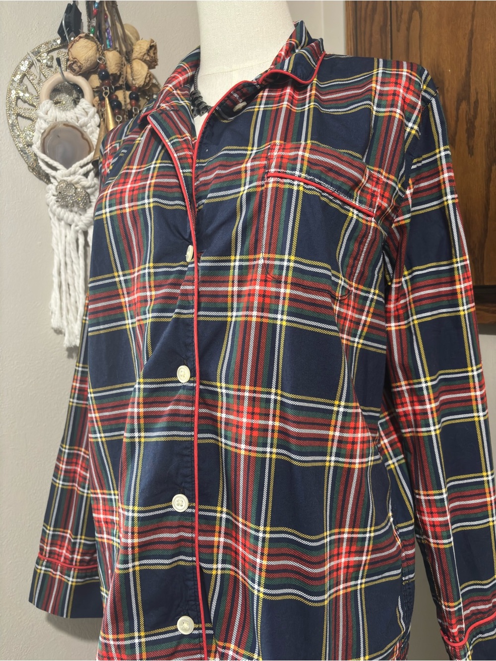 J. Crew Stewart Tartan Plaid Pajama Set Size XS 100% Cotton PJ - Picture 4 of 11